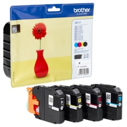 brother Tintenpatronen schwarz, cyan, gelb, magenta LC-121 BK/C/Y/M