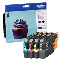 brother Tintenpatronen schwarz, cyan, gelb, magenta LC-123 BK/C/Y/M