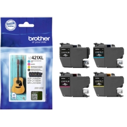 brother Tintenpatronen schwarz, cyan, gelb, magenta LC-421XLVAL