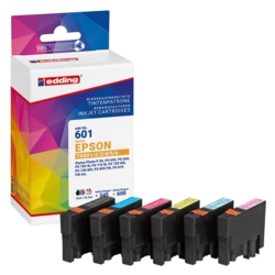edding Tintenpatronen cyan, gelb, helles cyan, helles magenta, magenta, schwarz EDD-601 ko