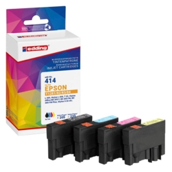 edding Tintenpatronen cyan, gelb, magenta, schwarz EDD-414 kompatibel zu EPSON T1285M, 4er