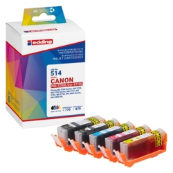 edding Tintenpatronen cyan, gelb, magenta, schwarz EDD-514 kompatibel zu Canon PGI-570XL/C