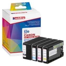 edding Tintenpatronen cyan, gelb, magenta, schwarz EDD-530 kompatibel zu Canon PGI-1500 XL