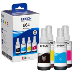 EPSON Tintenflaschen schwarz, cyan, magenta, gelb T6646