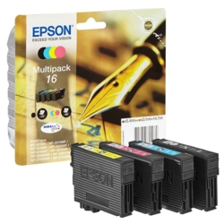 EPSON Tintenpatronen schwarz, cyan, magenta, gelb 16 / T1626