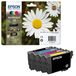 EPSON Tintenpatronen schwarz, cyan, magenta, gelb 18 / T1806