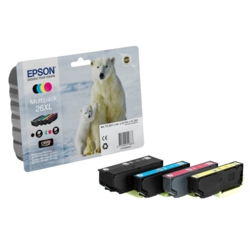 EPSON Tintenpatronen schwarz, cyan, magenta, gelb 26XL / T2636XL