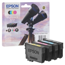 EPSON Tintenpatronen schwarz, cyan, magenta, gelb 502 / T02V64