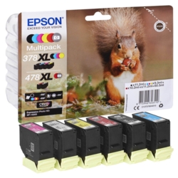 EPSON Tintenpatronen schwarz, cyan, magenta, gelb, grau, rot 378XL / 478XL / T379D4