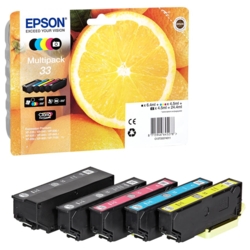 EPSON Tintenpatronen schwarz, cyan, magenta, gelb, photo schwarz 33 / T3337