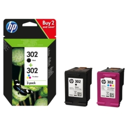 HP Tintenpatronen color, schwarz 302 X4D37AE