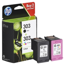 HP Tintenpatronen color, schwarz 303 3YM92AE