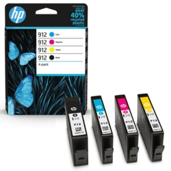 HP Tintenpatronen cyan, gelb, magenta, schwarz 912 6ZC74AE im Set