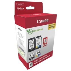 Canon Druckkpfe color, schwarz  CL-576, PG-575 + Fotopapier, 2er-Set