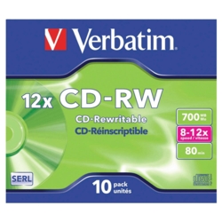 10x Verbatim CD-RWs 8x-12x