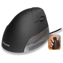 Evoluent Vertical Mouse Standard rechts Maus ergonomisch kabelgebunden schwarz, silber