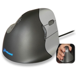 Evoluent Vertical Mouse 4 rechts Maus ergonomisch kabelgebunden grau, anthrazit