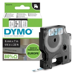 DYMO Beschriftungsband D1 43610 6 mm schwarz auf transparent