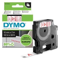 DYMO Beschriftungsband D1 45015 12 mm rot auf wei