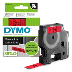 DYMO Beschriftungsband D1 45017 12 mm schwarz auf rot