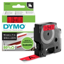 DYMO Beschriftungsband D1 45807 19 mm schwarz auf rot