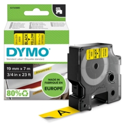 DYMO Beschriftungsband D1 45808 19 mm schwarz auf gelb
