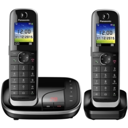Panasonic KX-TGJ322GB Schnurlostelefon-Set mit Anrufbeantworter schwarz