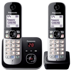 TEL Panasonic KX-TG6822GB Schnurlostelefon-Set mit Anrufbeantworter schwarz