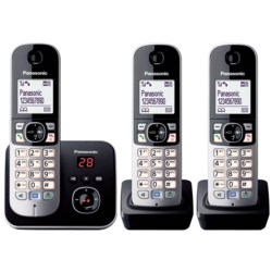 TEL Panasonic KX-TG6823GB Schnurlostelefon-Set mit Anrufbeantworter schwarz