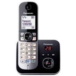 TEL Panasonic KX-TG6821GB Schnurlostelefon mit Anrufbeantworter schwarz