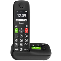 Gigaset E290A Schnurloses Telefon mit Anrufbeantworter schwarz