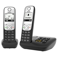 Gigaset A690 A Duo Schnurloses Telefon-Set mit Anrufbeantworter schwarz