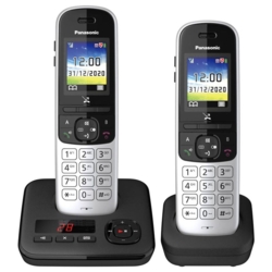 Panasonic KX-TGH722GS Schnurloses Telefon-Set mit Anrufbeantworter silber-schwarz