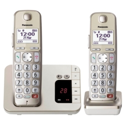Panasonic KX-TGE262GN Schnurloses Telefon-Set mit Anrufbeantworter champagner