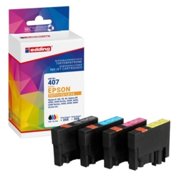 edding Tintenpatronen cyan, gelb, magenta, schwarz EDD-407 kompatibel zu EPSON T0715, 4er-