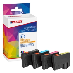edding Tintenpatronen cyan, gelb, magenta, schwarz EDD-415 kompatibel zu EPSON T1295L, 4er