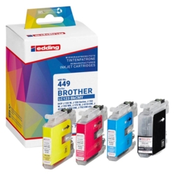 edding Tintenpatronen cyan, gelb, magenta, schwarz EDD-449 kompatibel zu brother LC-123BK/