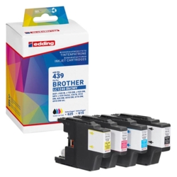 edding Tintenpatronen cyan, gelb, magenta, schwarz EDD-439 kompatibel zu brother LC-1240BK