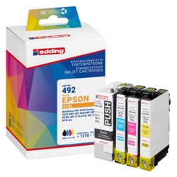 edding Tintenpatronen cyan, gelb, magenta, schwarz EDD-492 kompatibel zu EPSON 27XL / T271