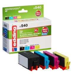 edding Tintenpatronen cyan, gelb, magenta, schwarz EDD-540 kompatibel zu HP 934XL + 935XL