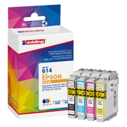 edding Tintenpatronen cyan, gelb, magenta, schwarz EDD-614 kompatibel zu EPSON 502XL/T02W6