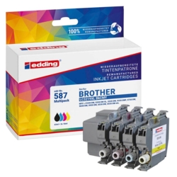edding Tintenpatronen cyan, gelb, magenta, schwarz EDD-587 kompatibel zu brother LC-3219XL