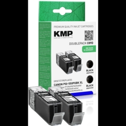 KMP Tintenpatronen schwarz C89D kompatibel zu Canon PGI-550 XL PGBK Twinpack, 2er-Set