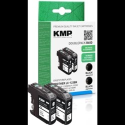 KMP Tintenpatronen schwaz B60D kompatibel zu brother LC-123BK, 2er-Setr