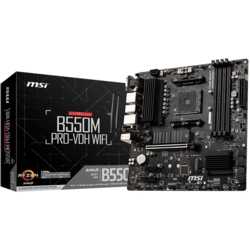 Motherboard AM4 MSI B550M PRO-VDH WIFI mATX (M.2 Port, PCIe 3.0 x 4, NVMe PCI:2 PCIe:1 RAM