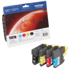 brother Tintenpatronen schwarz, cyan, gelb, magenta LC-1100HY BK/C/Y/M