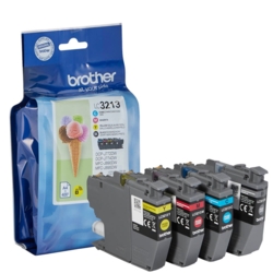 brother Tintenpatronen schwarz, cyan, gelb, magenta LC-3213VALDR