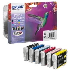 EPSON Tintenpatronen schwarz, cyan, magenta, gelb, hell cyan, hell magenta T0807