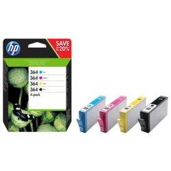 HP Tintenpatronen cyan, gelb, magenta, schwarz 364 N9J73AE im Set