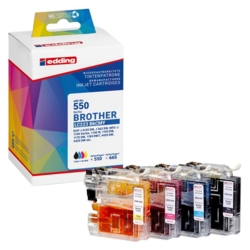 edding Tintenpatronen cyan, gelb, magenta, schwarz EDD-550 kompatibel zu brother LC-223BK/